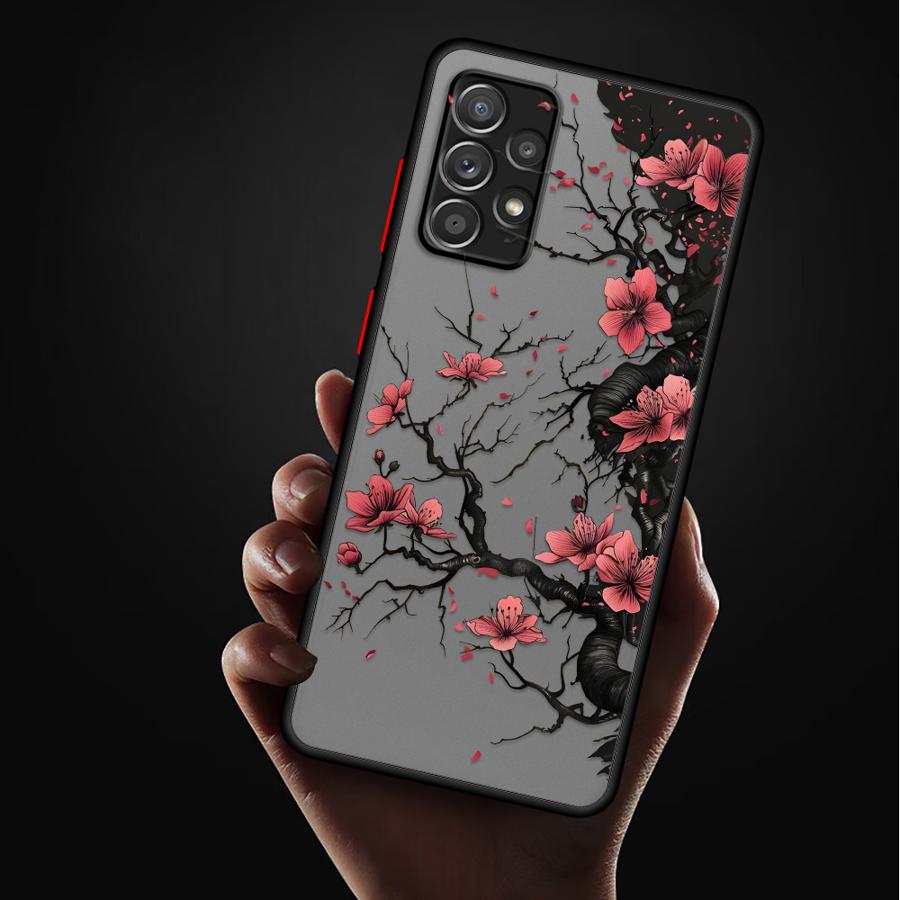 Phone Cover Case for Samsung Galaxy A54 A56 A55 A73 A33 A34 A36 A16 A15 A52S A72 A14 A23 A35 A17 A52 A53 Creative Flower Art