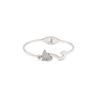 Stylish And Exquisite Matte Diamond-Encrusted Fox Bracelet, Simple Personality, Titanium Steel Spring Buckle Bracelet For Women