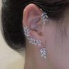 Silver Plated Metal Leaf Butterfly Clip Earrings for Women Ear Clips  Sparkling Zircon Ear Cuff Fashion Jewelry