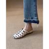 Niche design sense woven hollow Roman cool slippers women's 2025 new versatile one-pedal with skirt slippers