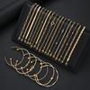 25 Stück/Set Personalisierter Multi-Element-Armreif mit dicker Linie, goldfarben, Herz, Perle, Zirkon, für Damen, täglicher Schmuck 2026