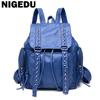 Fashion Rivets Backpacks for Women Shoulder Bags Soft Leather Daypack Luxury Travel Bag Large Capacity Schoolbag Female Bagpack