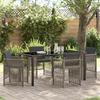 VidaXL 5-Piece Garden Dining Set with Grey Cushions Poly Rattan 3380655