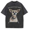 Funny Smoking Dog Cooking Tshrit Vintage Washed Tshirt S Oversized Loose Cotton Harajuku Tee Shirts Casual Streetwear Unisex