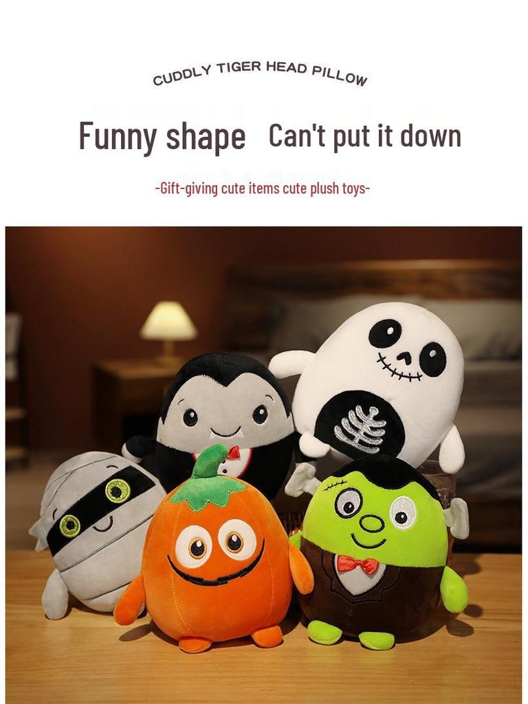 Lustiges Zombie-Kürbis-Plüschtier - Halloween-Geschenk