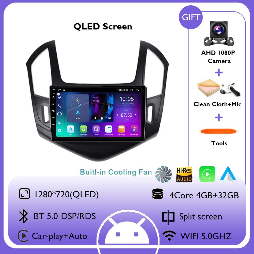 Android 14 Carplay Auto For Chevrolet Cruze J300 J308 2012 - 2015 Car Radio Multimedia Video Player Navigation GPS DSP 4G WiFi