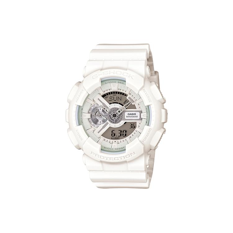 

CASIO Men Liquid Crystal/Analog Dual Display Series Gray Watch GA-110BC-7A GA-110BC-7A White Strap