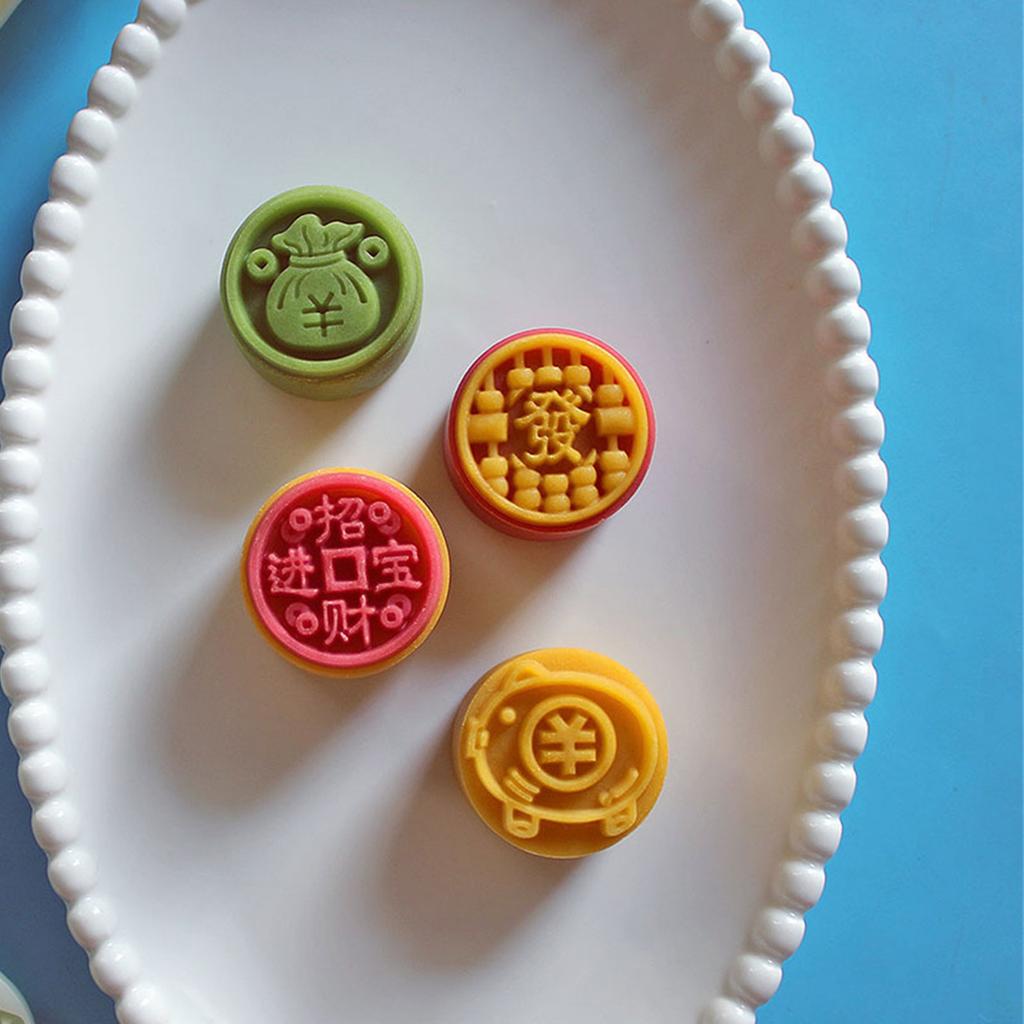 Festival de Año Nuevo Molde para Pastel de Luna Serpiente 3D Dinero Moldes para Pastel de Luna Sello para Galletas Prensa Manual Cortador de Postre para Galletas Duradero