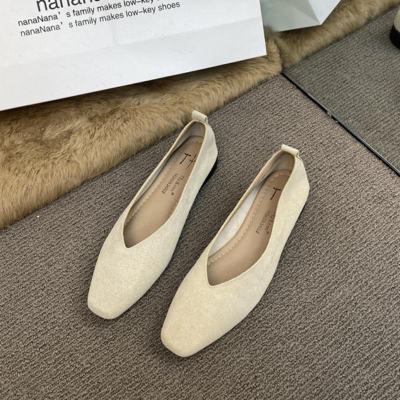 Fashion Bailamos Women Red Lightweight Shoes Square Toe  Slip On Vintage Soft Ballet Flats Female Shoes Ballet Flats Casual Sneaker Shoe