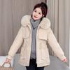 This is a Korean-style Pai winter version of a slimming and elegant cotton-padded jacket with thick fleece and warmth
