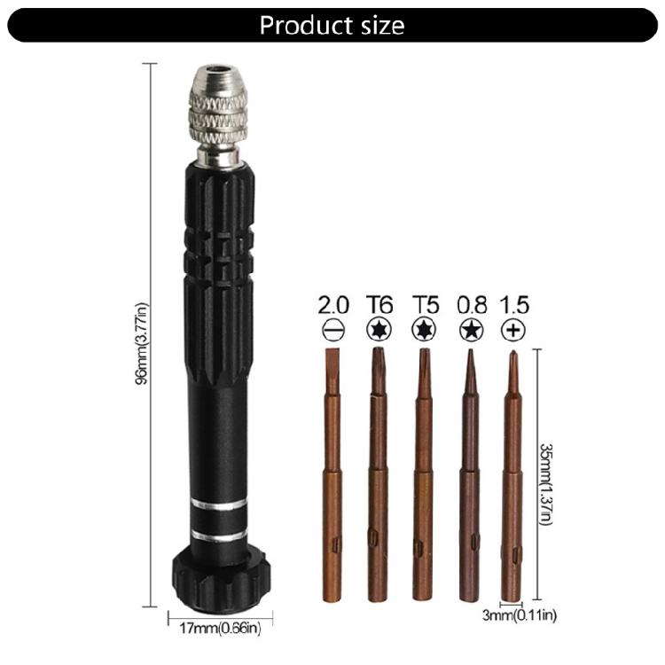 All Purpose 5 in 1 Screwdriver Disassembly Set with Antislip Handle Suitable for Household Maintenance Professional Use