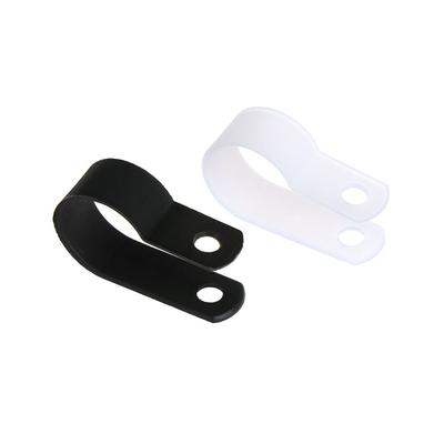 100 PEÇAS Clipe Tipo R Alta Qualidade Plástico Nylon Abraçadeira de Cabo Fixação de Tubo Fixador de Fiação Mangueira Conexões Elétricas Preto/Branco