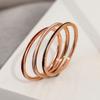 Women's Titanium Steel Rose Gold 1mm Thin Love Ring Enamel Fashion Tail Knuckle Finger Ring Adjustable Size 5-13