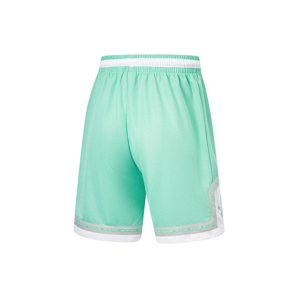 Li-Ning Wade Series Letter Print Mid-Waist Straight Casual Shorts Men Bottoms Aqua AAPT529-2