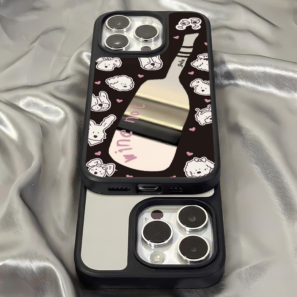 Mirror Phone Case for iPhone 15 11 13 14 for 15 16 Pro Max 12 13 16 Pro Cloud Flower and Animal Cute Style Phone Case