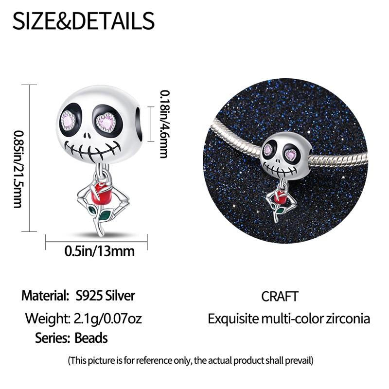 Copper Halloween Skull Bat Pumpkin Boutique Pendant Fit Original Bracelet Charm Beads Necklace Diy Female Jewelry