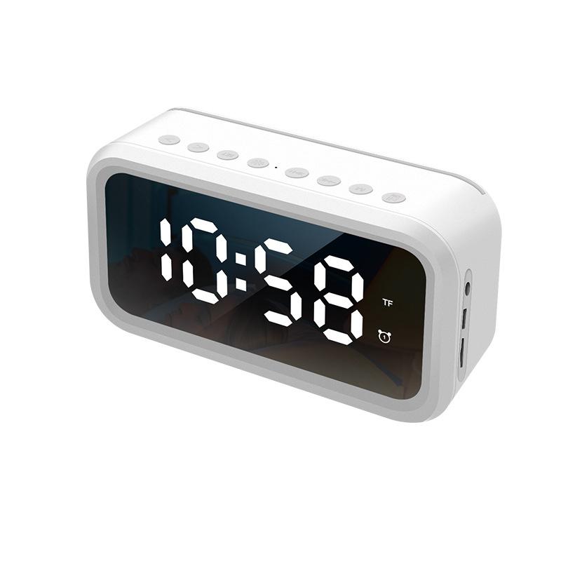 Charging Alarm Clock Bluetooth Speaker Radio Mirror Electronic Clock Two Sets of Alarm Clocks
