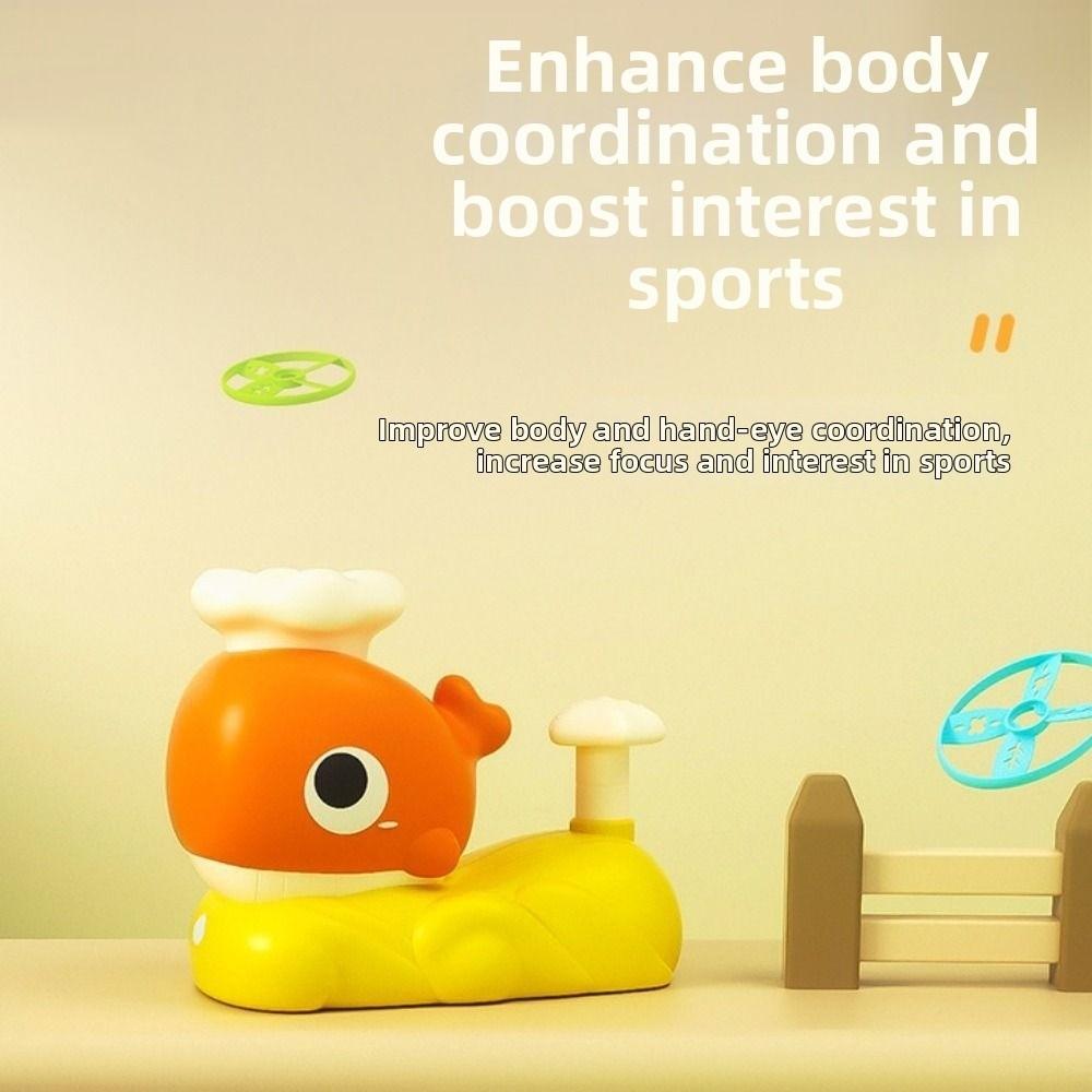 Foot Launcher Whale Jet Propulsion Toy Soaring Propeller Flying disc launcher  Children Toy