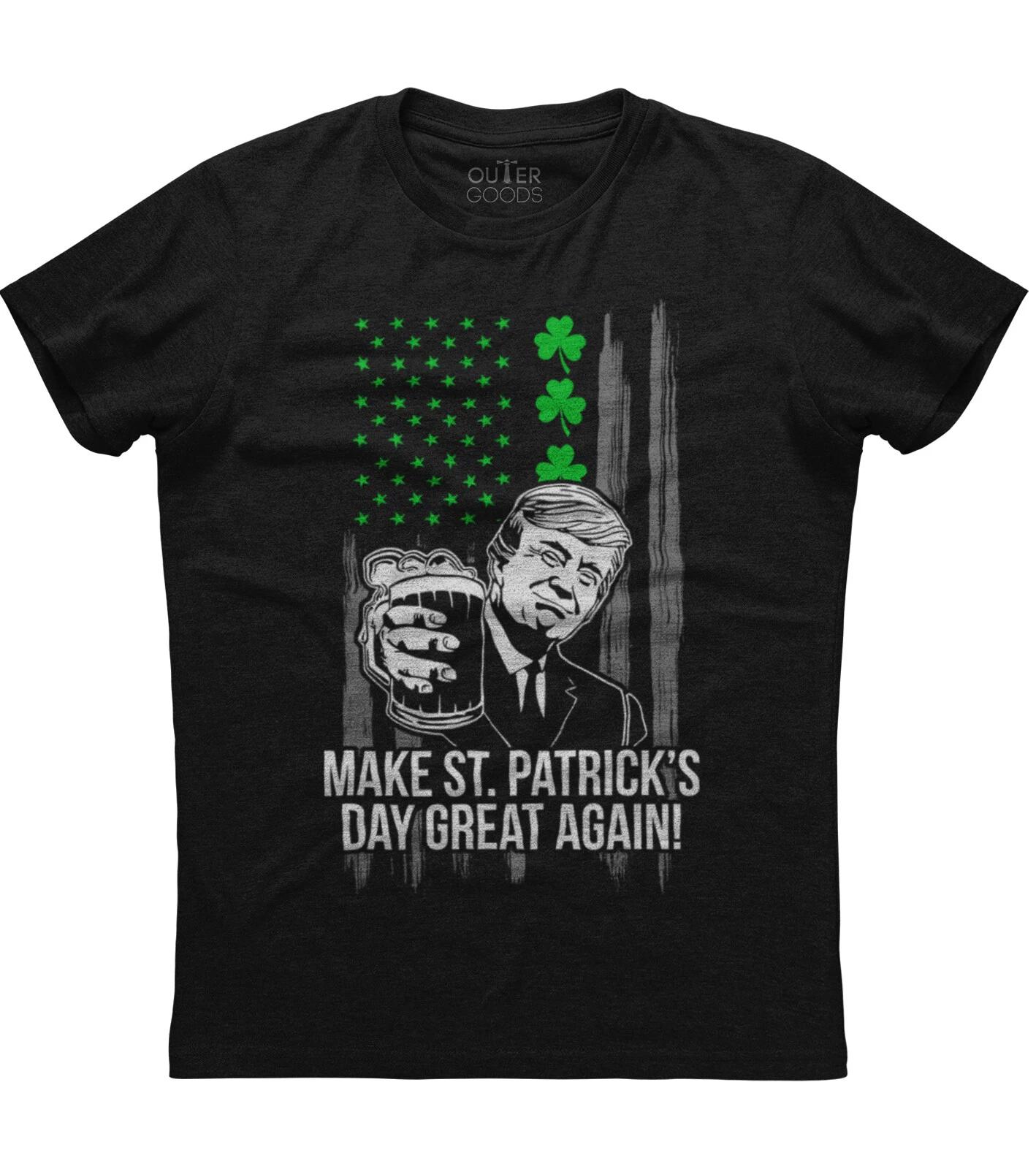 Donald Trump St. Patrick s Day Great Again New Mens Shirt 2020 MAGA Election Tee XS