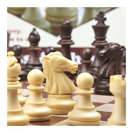 2 in 1 Chess/Checkers Set Magnetic Game Set Folding Board Convenient to Carry (Chess + Checkers Set)