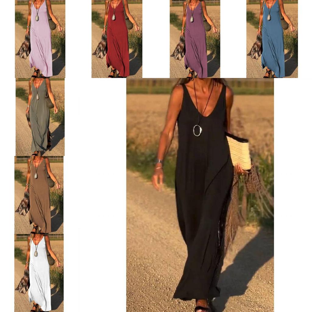 Womens Summer V Neck Tank Dress With Stripes And Beads For Casual Travel