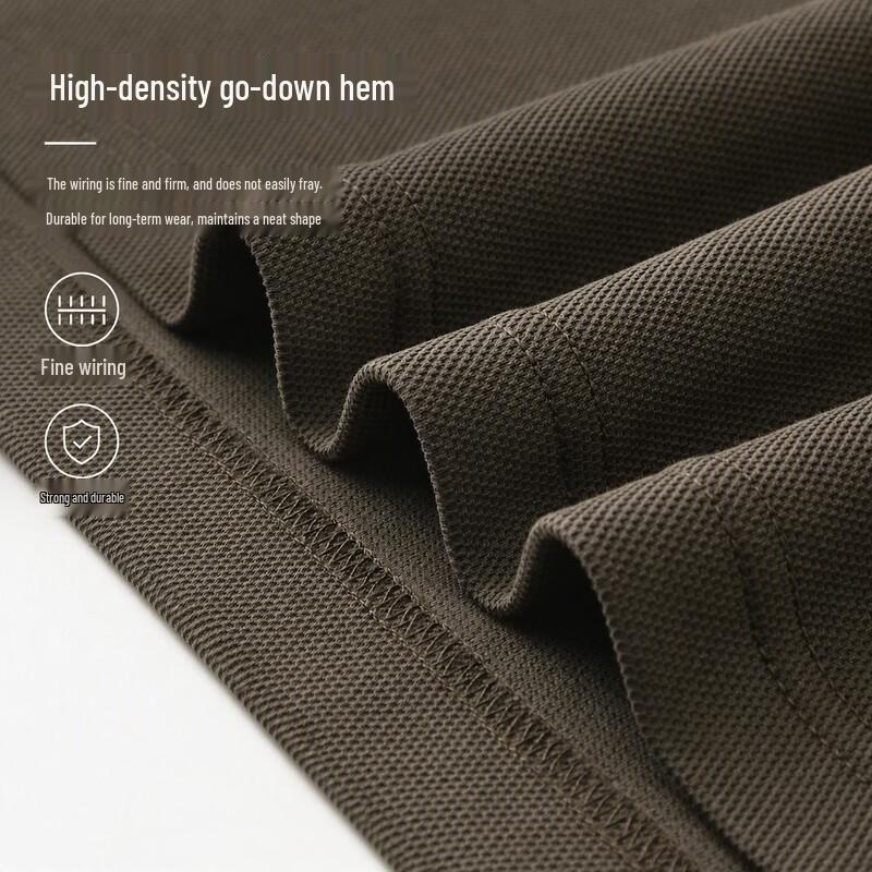 FIRS Men's Cotton-Silk Blend Long Sleeve Business Casual Polo Shirt