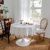 Simple Round Tablecloth Polyester Cotton Blend Against Slip Design Multiple Dyes For Various Uses