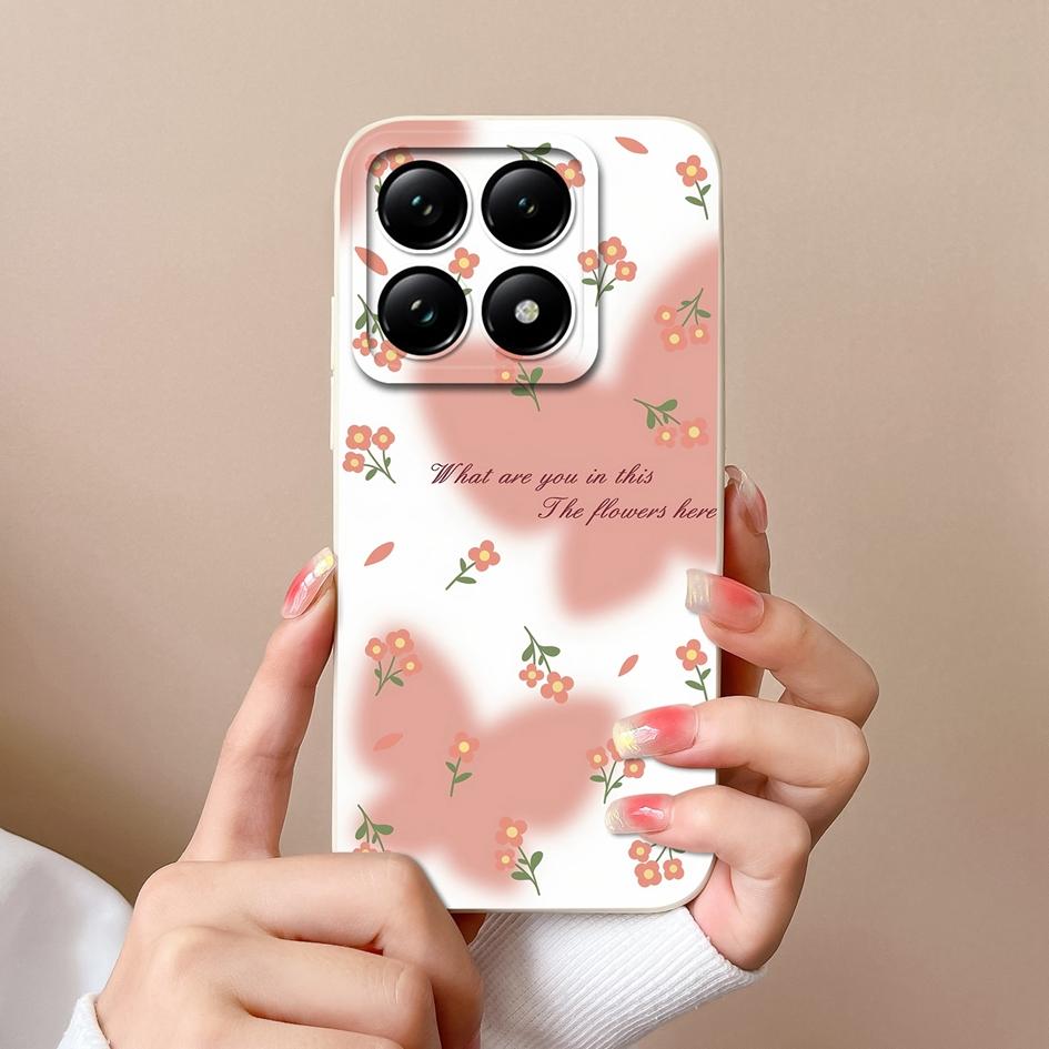 Weiche neue Hüllen für Xiaomi 14T 15 Pro Capa Hübsche Wolkenblumen Stilvoller Schutz aus flüssigem Silikon Langlebiger Anti-Tropfen für Xiaomi Shell Back Covers