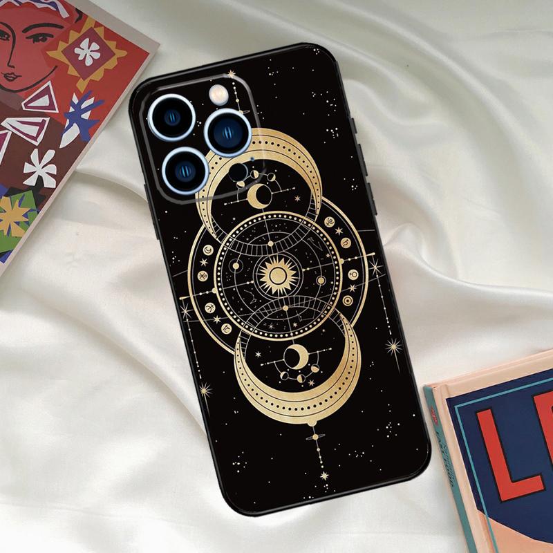 Galaxy Moon Stars Phase Totem Art Phone Case For iPhone 17 16 15 13 12 11 14 Pro Max 16 Plus 12 13 Mini 16e 17 Air Funda Cover