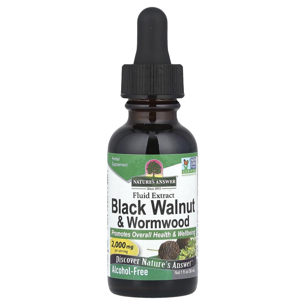 Nature's Answer Black Walnut & Wormwood, Liquid Extract, Alcohol Free, 2,000Mg, 30Ml (1Fl Oz)