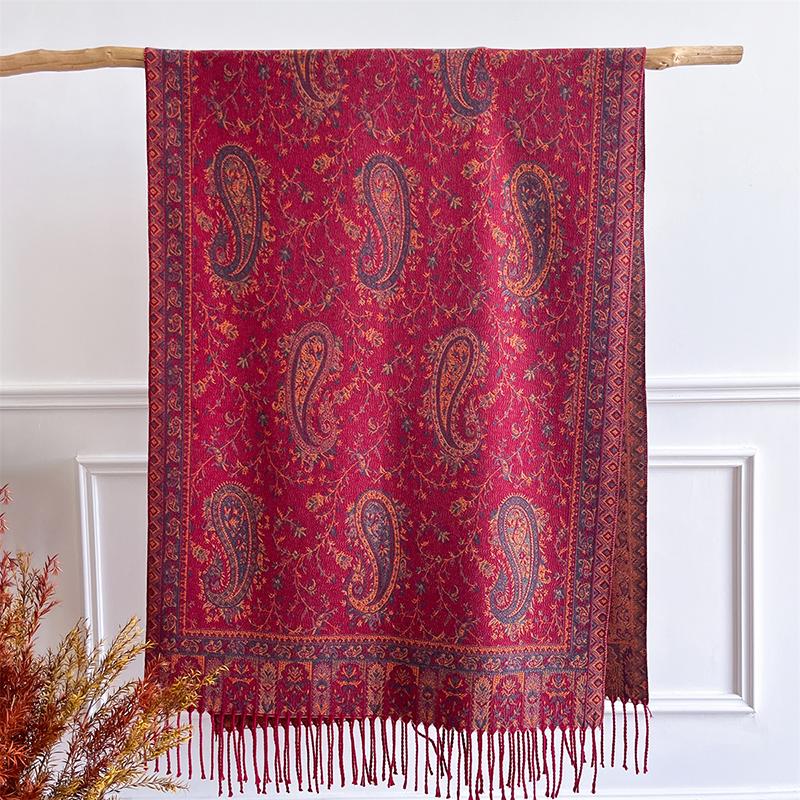 New Fashion Winter Scarf Cashmere Scarf Women Pashmina Jacquard Design Floral Wrap Female Thick Blanket Soft Bufanda Shawl