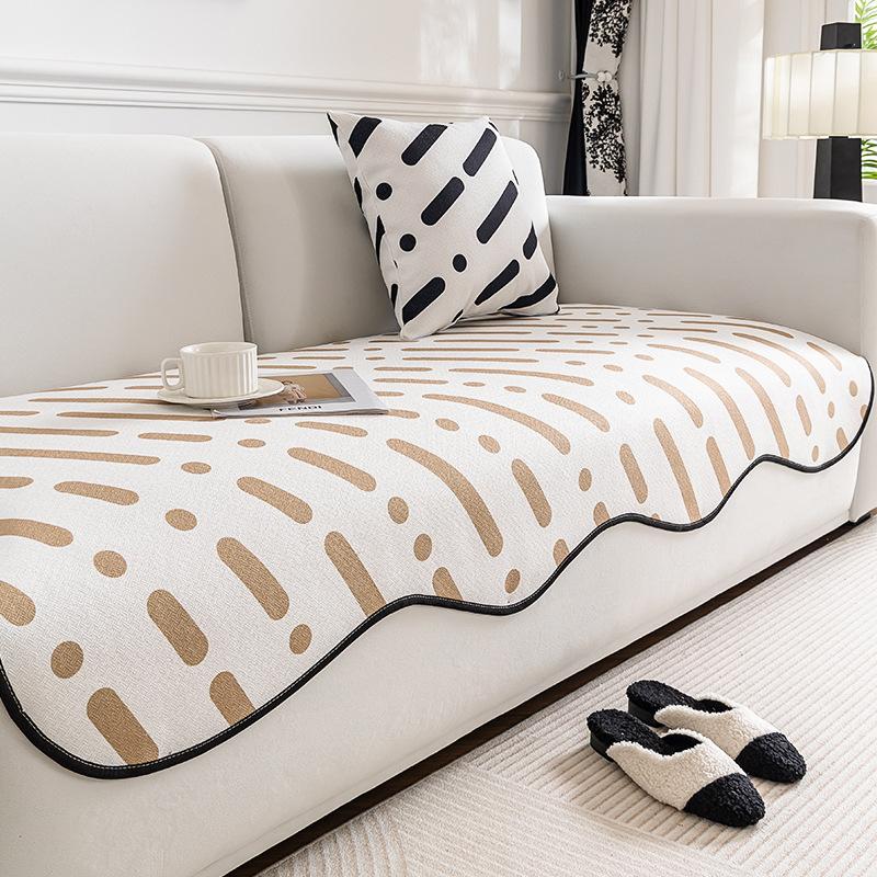 

High-Grade Linen-like Twill-Shaped Sofa Cushion Living Room Sofa Four Seasons Universal Non-Slip Mat 70*70cm