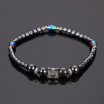 Perda de peso ímã tornozeleiras para mulheres coruja animais pedra terapia magnética pulseiras tornozeleira alívio da dor emagrecimento saúde jóias
