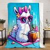 Cozy Llama Beach Vibes Print Blanket Soft and Cozy Perfect for the Living Room Bed Sofa or a Nap,gift