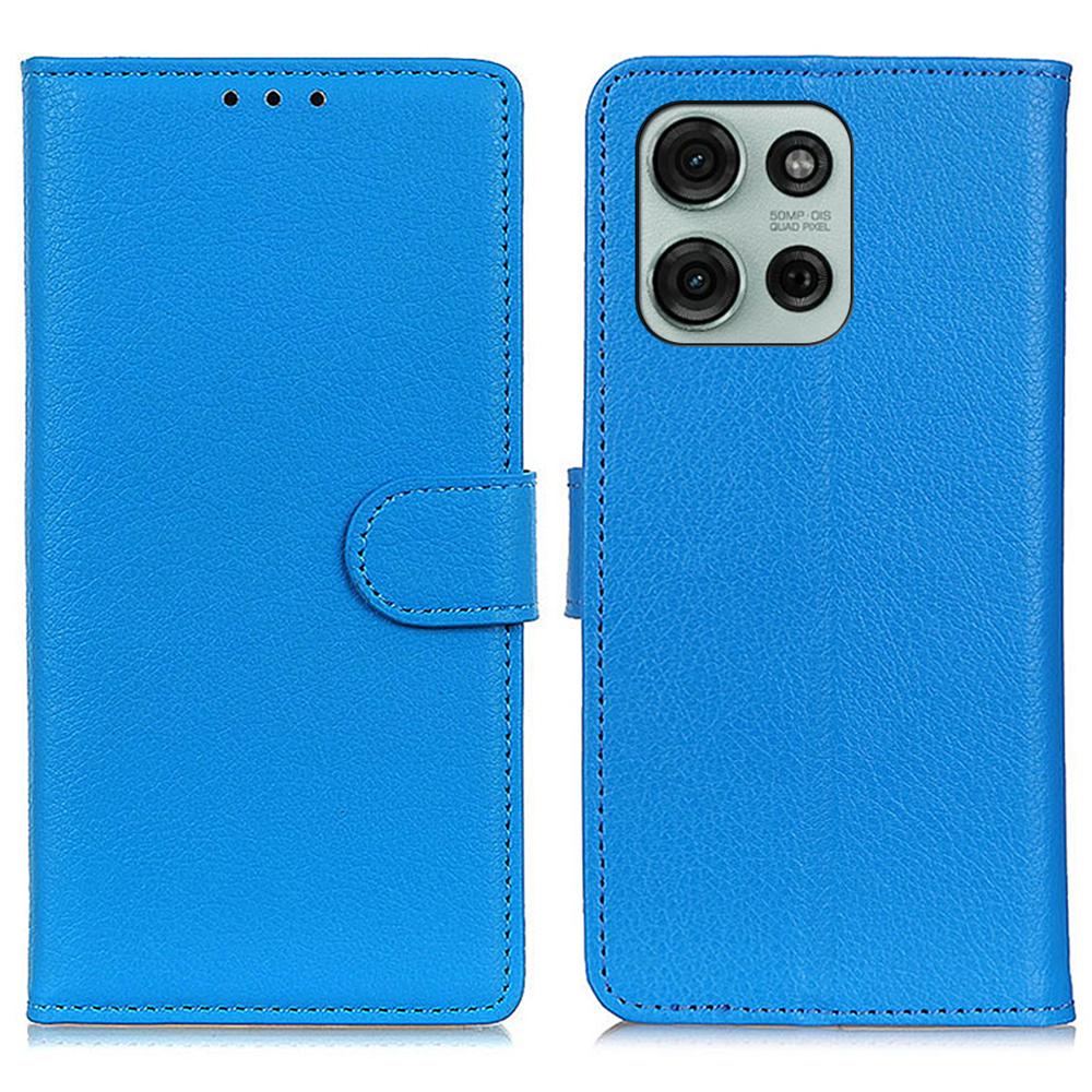 For Motorola Moto G75 5G Wallet Case PU Leather Phone Cover Litchi Texture