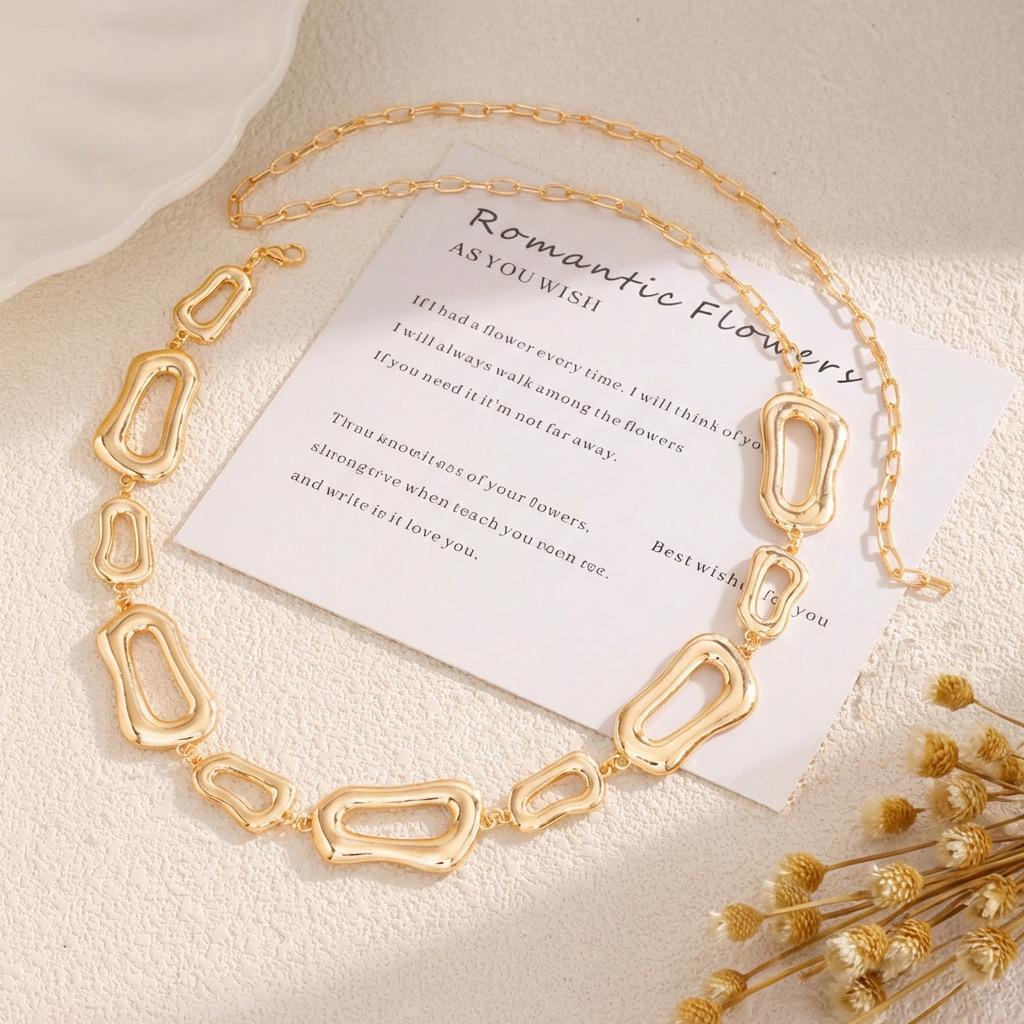 Geometric Irregular Waist Chain Summer Dress Belt Metal Body Chain