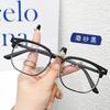 Fashion Unisex Square Plain Glasses for Men Women Metal Frame Glasses Polygon Eyeglasses Gentle Black Anti Blue Light Glasses