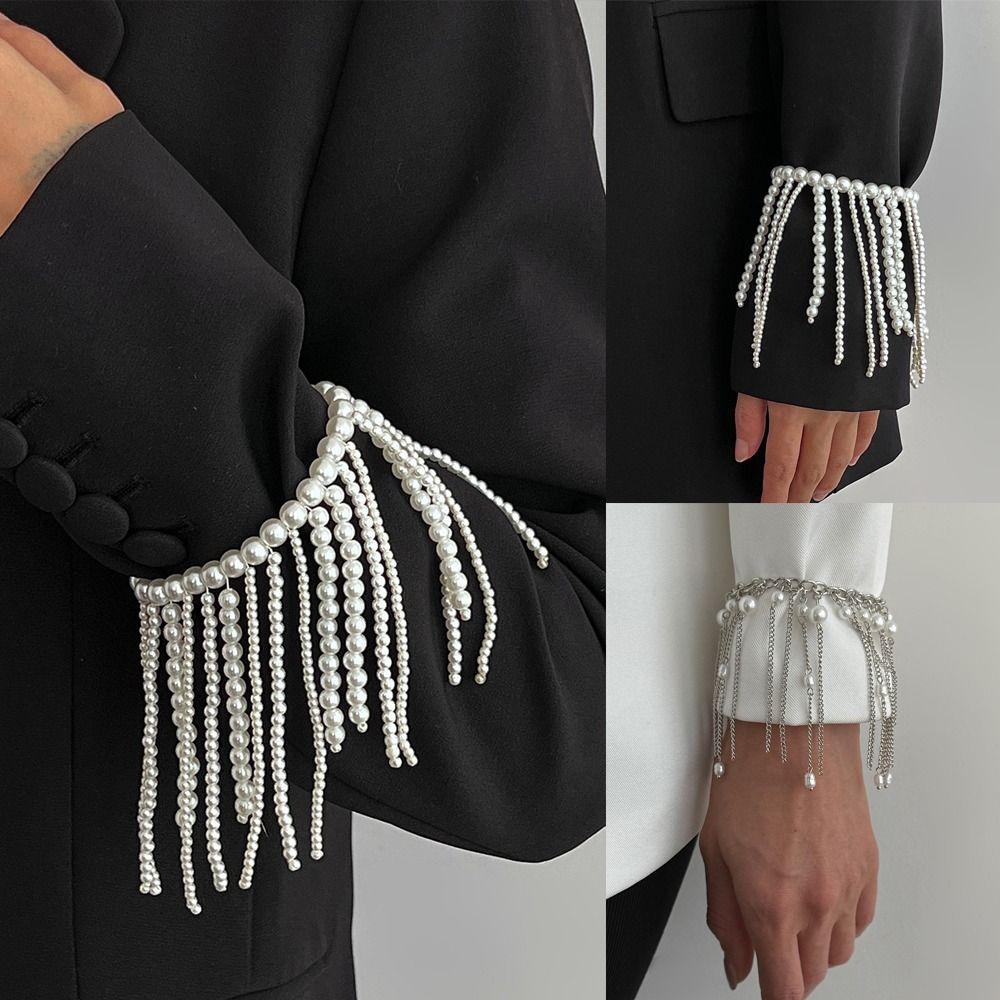 Exaggeration Chain Bracelet Silver Color Hand Jewelry Creative Gift Long Tassel Bracelet