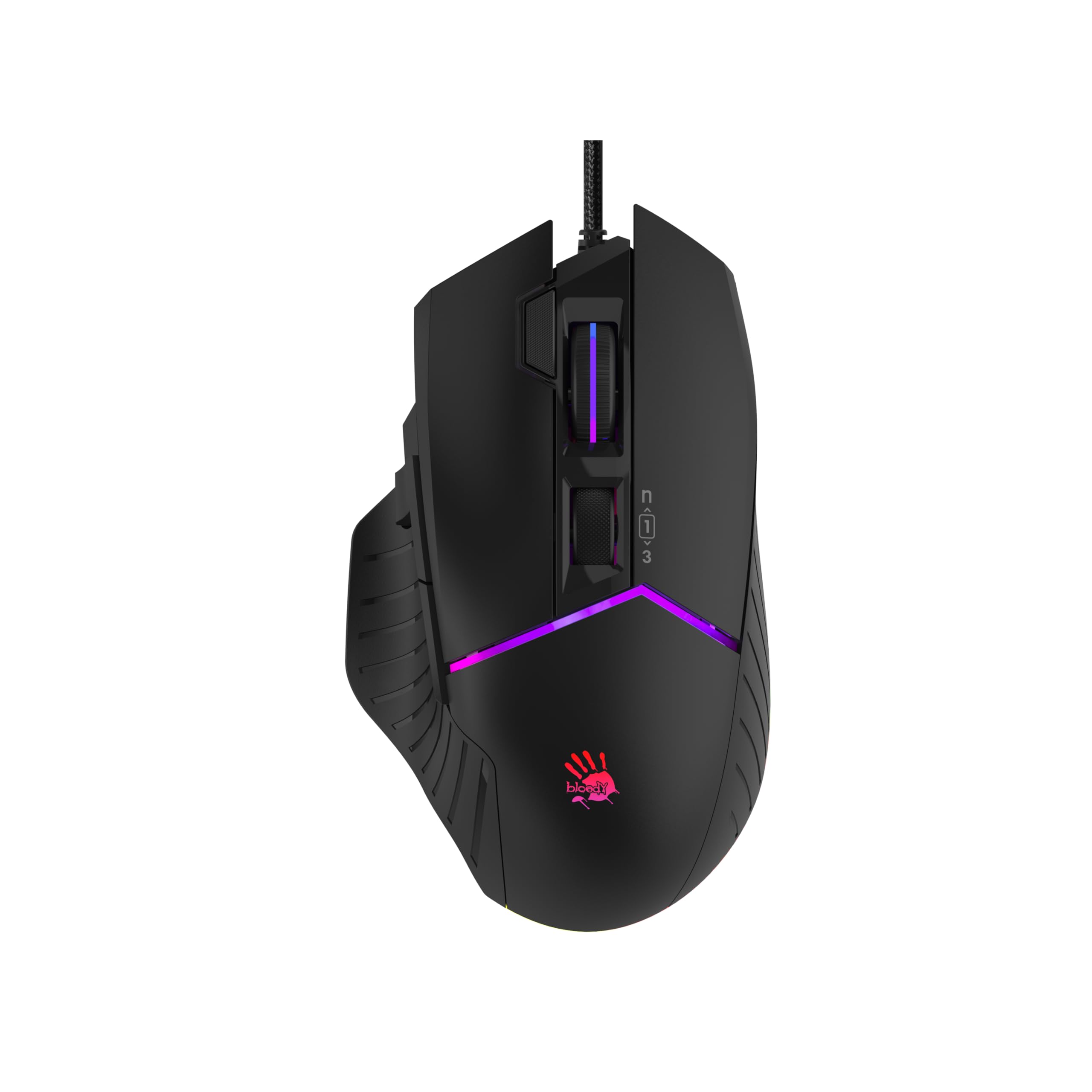 

Bloody W95BR Max Extra Fire Gaming Mouse 2000Hz reporting 4M onboard RGB adjustable precision ergonomic design - 12,000 CPI, BC3332-A sensor, rate,