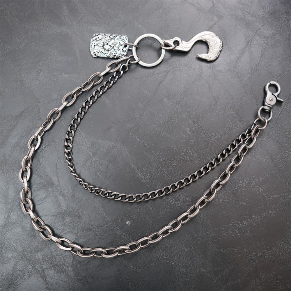 Pants Accessories Double Metal Heavy Hip Hop Vintage Jeans Hip Hop Men's and Women's Waist Chains Pants Chains