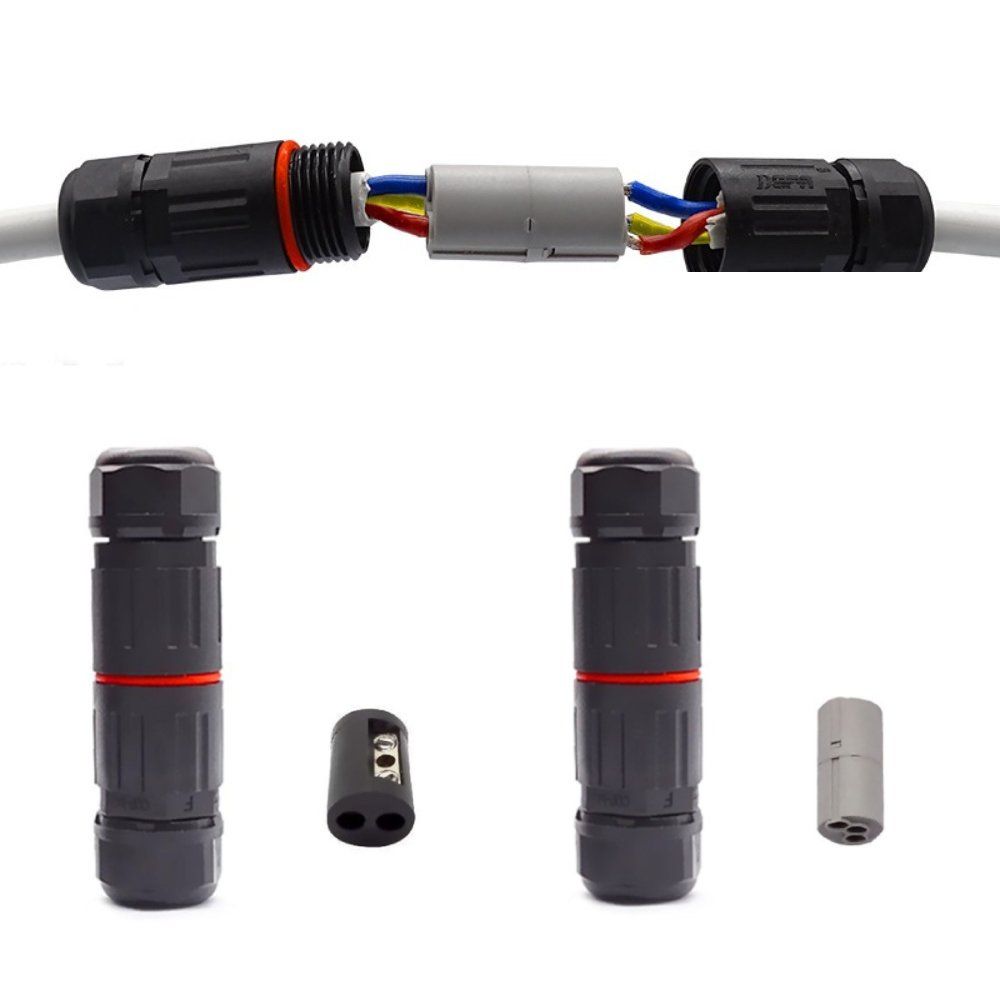 IP68 Cable Connector Outdoor Waterproof Joint Electrical Terminal Wire Adapter Screw CDF-M3 2-3 Core Straight Through Connector