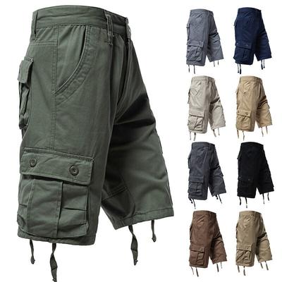 Herren Sommer Baumwollshorts Shorts Freizeithose Lockere Kniebundhosen Herrenmode Freizeithorts