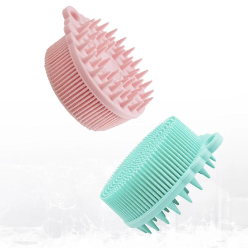 Soft Silicone Brush Wash Bath Shower Exfoliating Skin Fit For Baby Adult Bath Brush Shampoo Head Massage Brush Siliconebrush