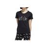 Adidas Letter Logo Print Cotton Short Sleeve T-Shirt Women Tops Black FM6176