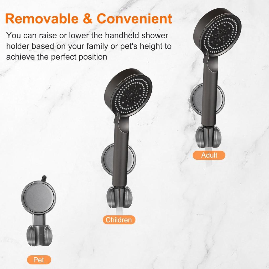 1-4PCS Suction Cup Shower Head Holder ABS Adjustable Strong Adhesive Universal Shower Head Support Reusable No Trace Waterproof