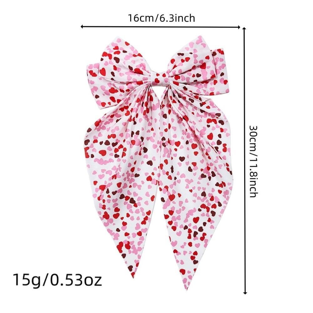 Fashion Sweet Hair Clips Big Bows Spring Clip Hairpins Half-Up Hairstyles Heart Shape Hair Barrettes Valentines Day Gift