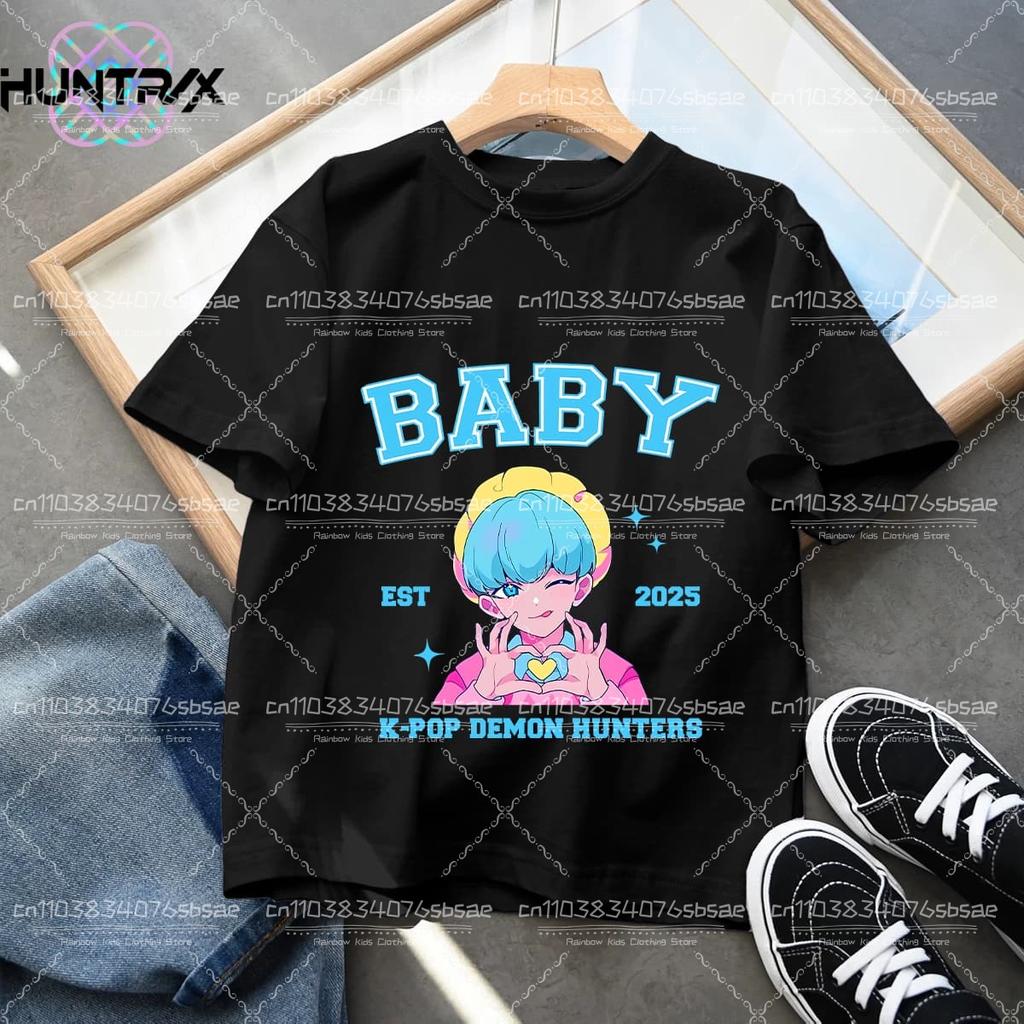 Saja Chlapecké tričko Anime Kpop Lovci démonů Dětská trička Dětské oblečení 2025 Nové Letní Ležérní Chlapci Dívky Topy s krátkým rukávem