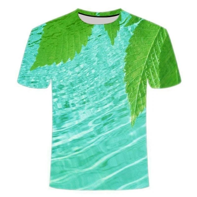 

Mint Green Plant 3D Printing Men s T-shirt O-neck Fashion Summer Cool Short Sleeve Plus Size Comfortable Loose Top S