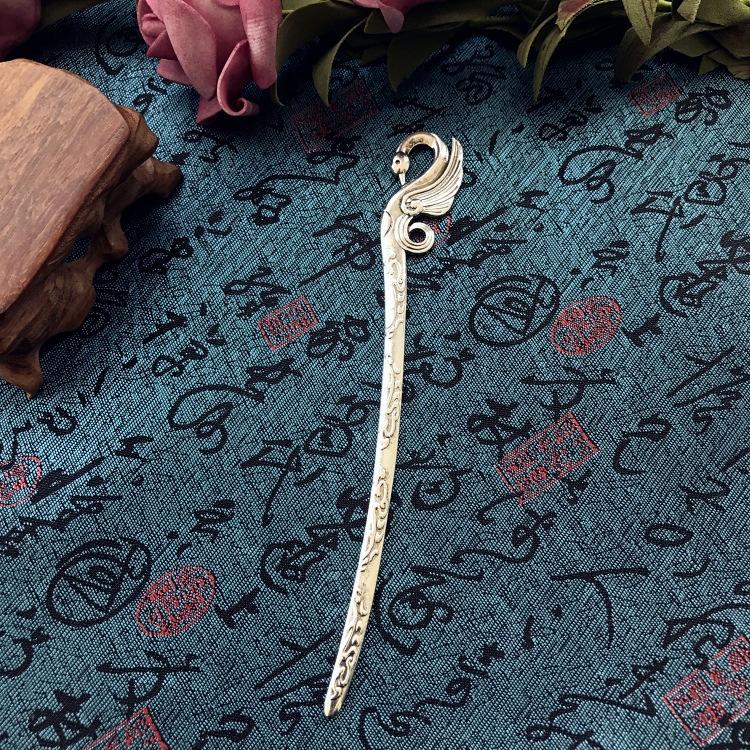 Retro ethnic style Miao silver hairpin antique bookmark female flower hairpin simple classical versatile disc hair hairpin hair accessories