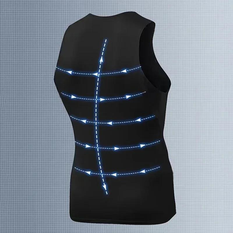 Muscleguys Mens Running Vests Compression Sleeveless Fitness Tight Quick Drying Training Tank Tops Breathable Moisture Basketball Gym Shirt